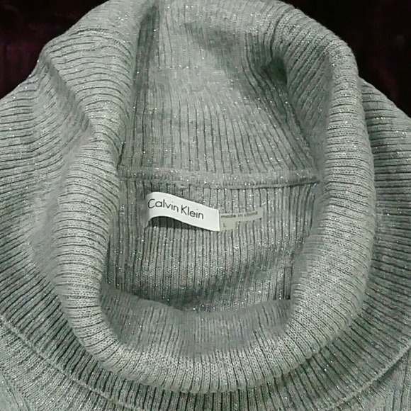 Calvin Klein Metallic Silver Knit Dress - Picture 3 of 3